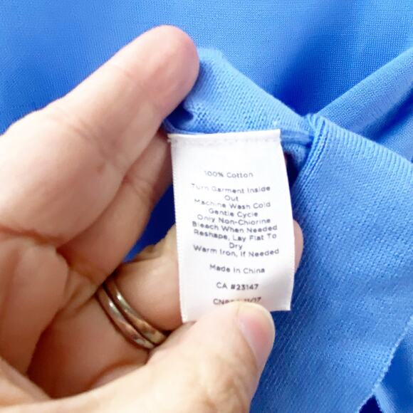 Talbots 2X Plus Womens Blue Knit Tie Waist Pullover Top - Picture 5 of 7